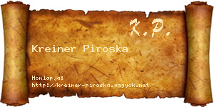 Kreiner Piroska névjegykártya
