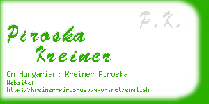 piroska kreiner business card